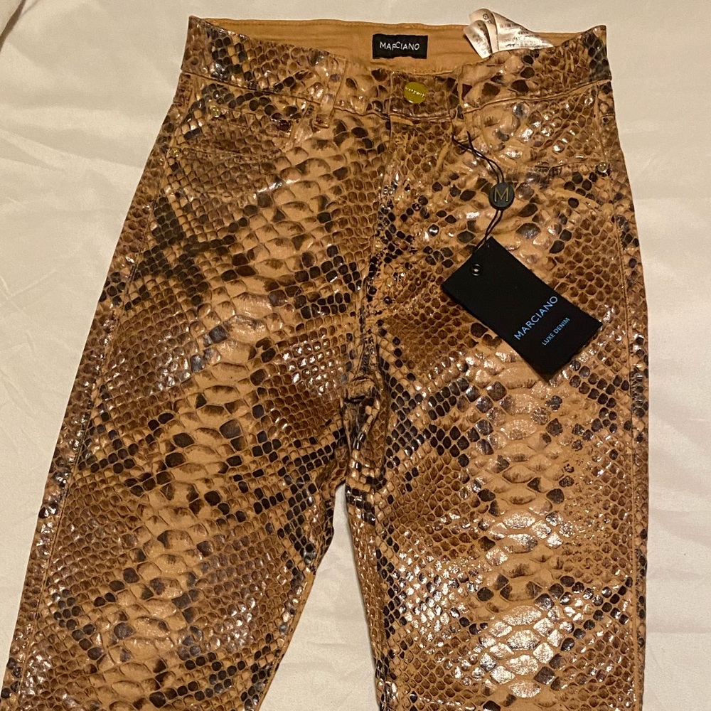 Marciano snake print pants